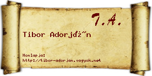 Tibor Adorján névjegykártya